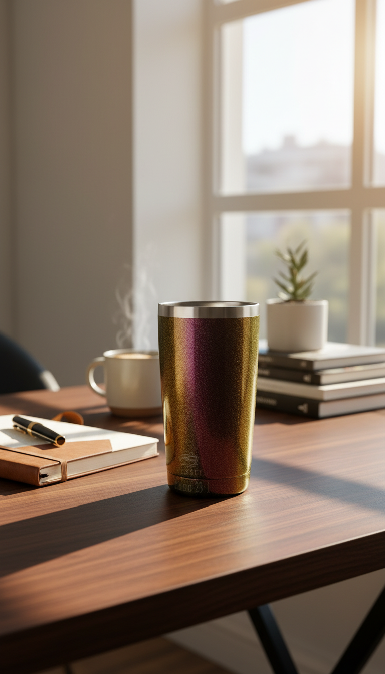 Golden Imperial Vessel Tumbler Lifestyle Shot
